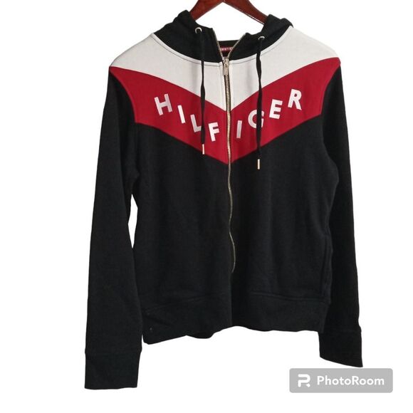 Tommy Hilfiger Sport Woman's Y2K Zip Up Hoodie Size L - Picture 3 of 6